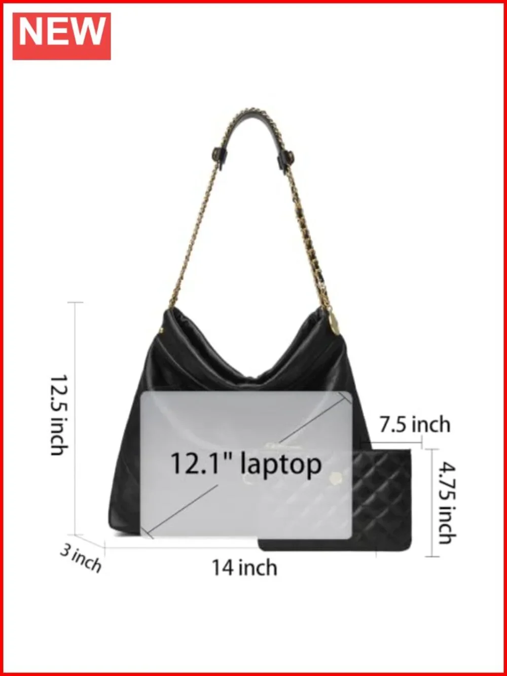Quilted Lambskin Leather Tote Bag Designer Hobo Purse